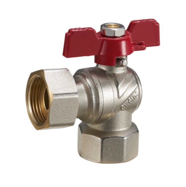 Кран шаровой бабочка 3/4" угловой полнопроходной с накидной гайкой вн/вн(г/г) FUBL12 ZEGOR - FUBL12 - купить в АПлайн