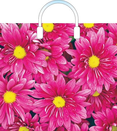 Пакет п/э Артпласт Флер 38х34+3см с пласт. ручками 90мкм ПЛР51603