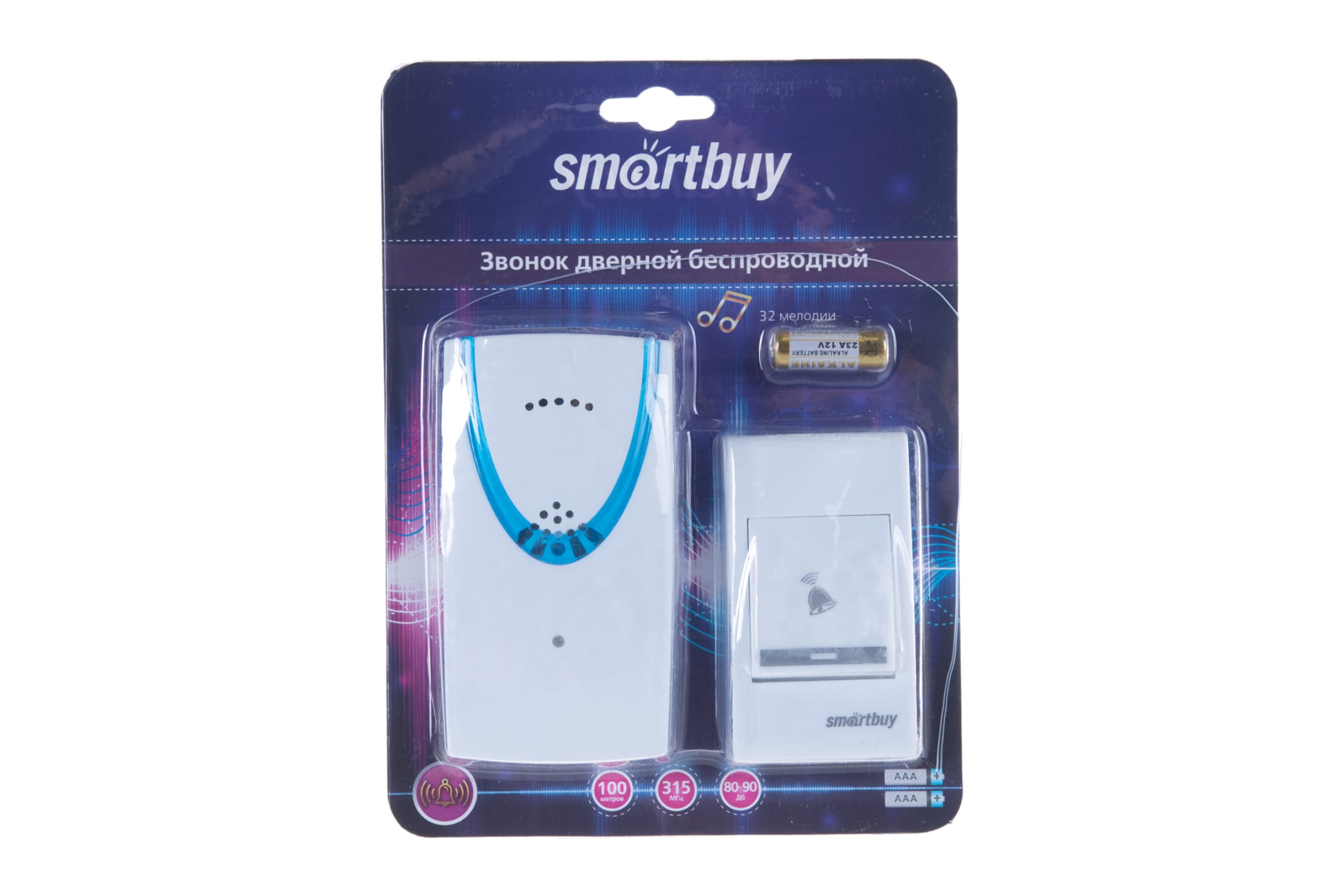 Звонок беспроводной "SmartBuy" 32 мелодии, 1 КН A23 SBE-11-1-32 (727) 