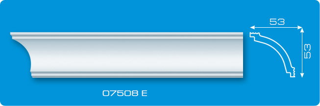 Плинтус потолочный экструдированный "Лагом" 07508Е 2м DISC-207508-WH-0066