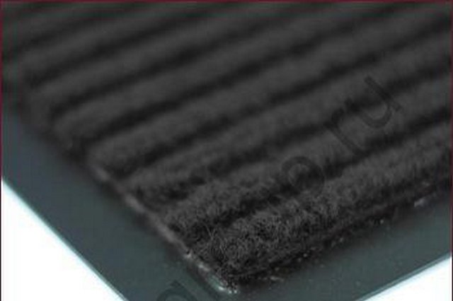 Коврик придверный влаговпитывающий 40х60см черный ребристый 35-033