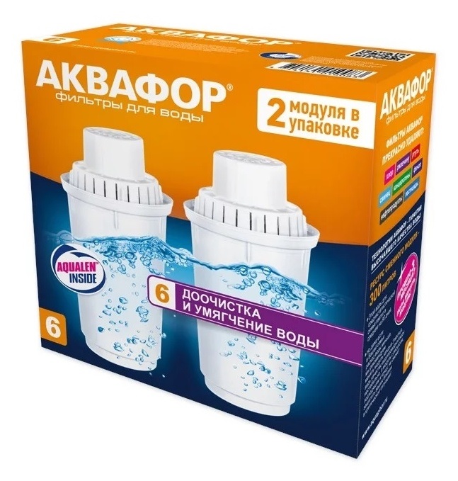 Модуль для кувшина "АКВАФОР" фильтрующий В100-6 (комплект 2 шт)В-6- купить в АПлайн