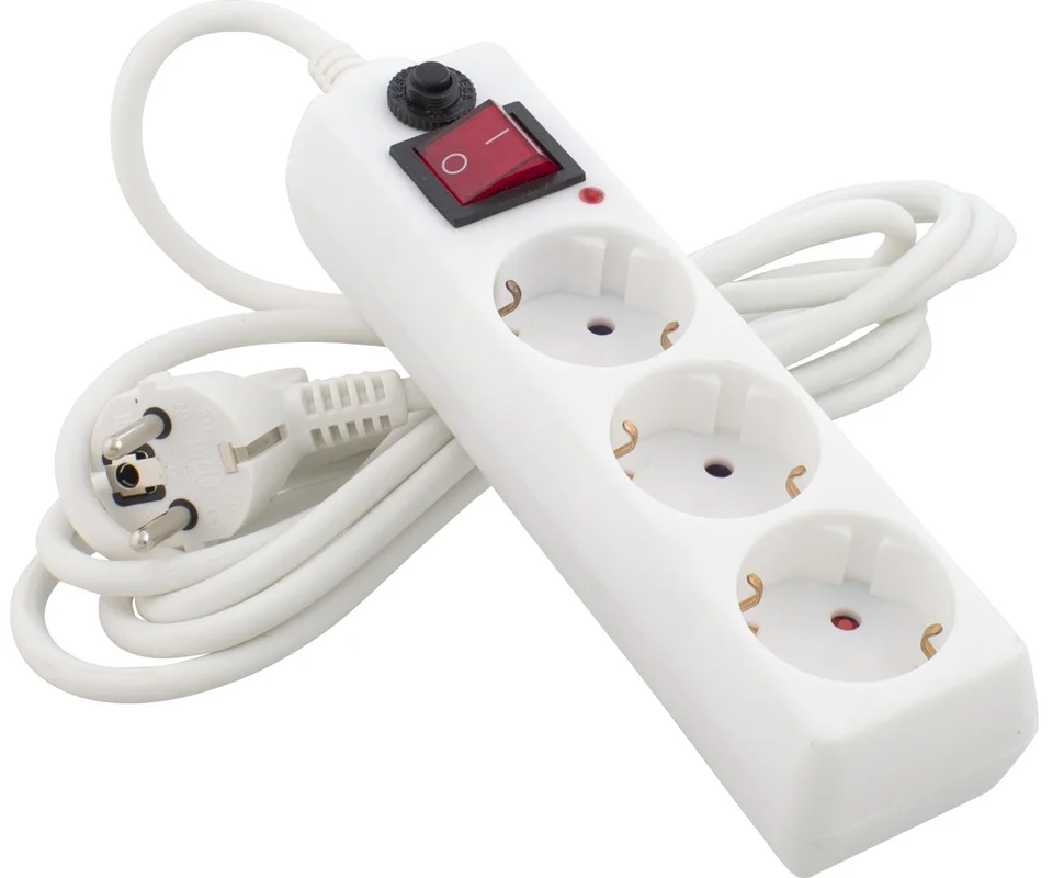 Удлинитель 3х3м с заземлением и выкл., шторки 10А(3х0,75мм2) СТАРТ 19497