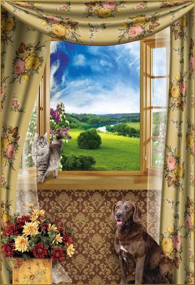 Фотообои "Окно в лето" 4л. 134х196