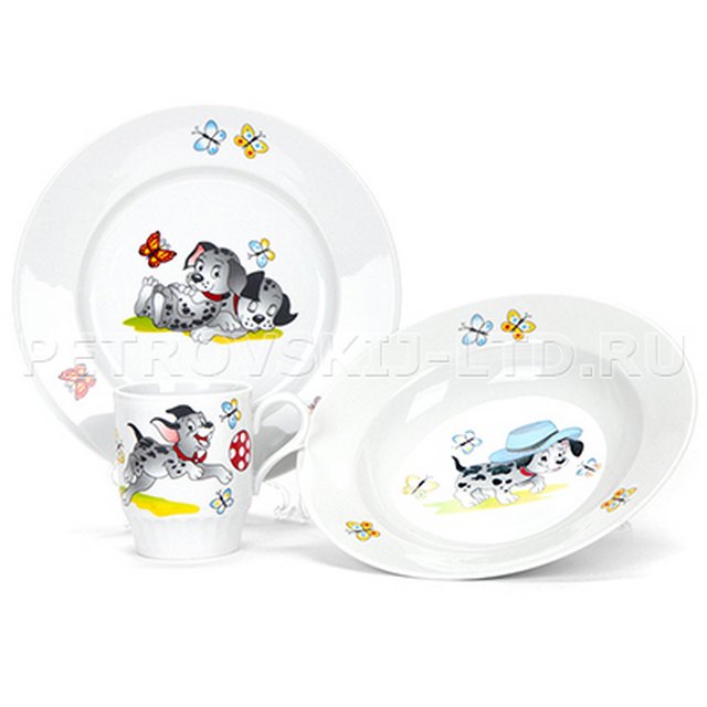 Набор керам.детский Русское поле "Озорные Щенки" 3 пр. 051812