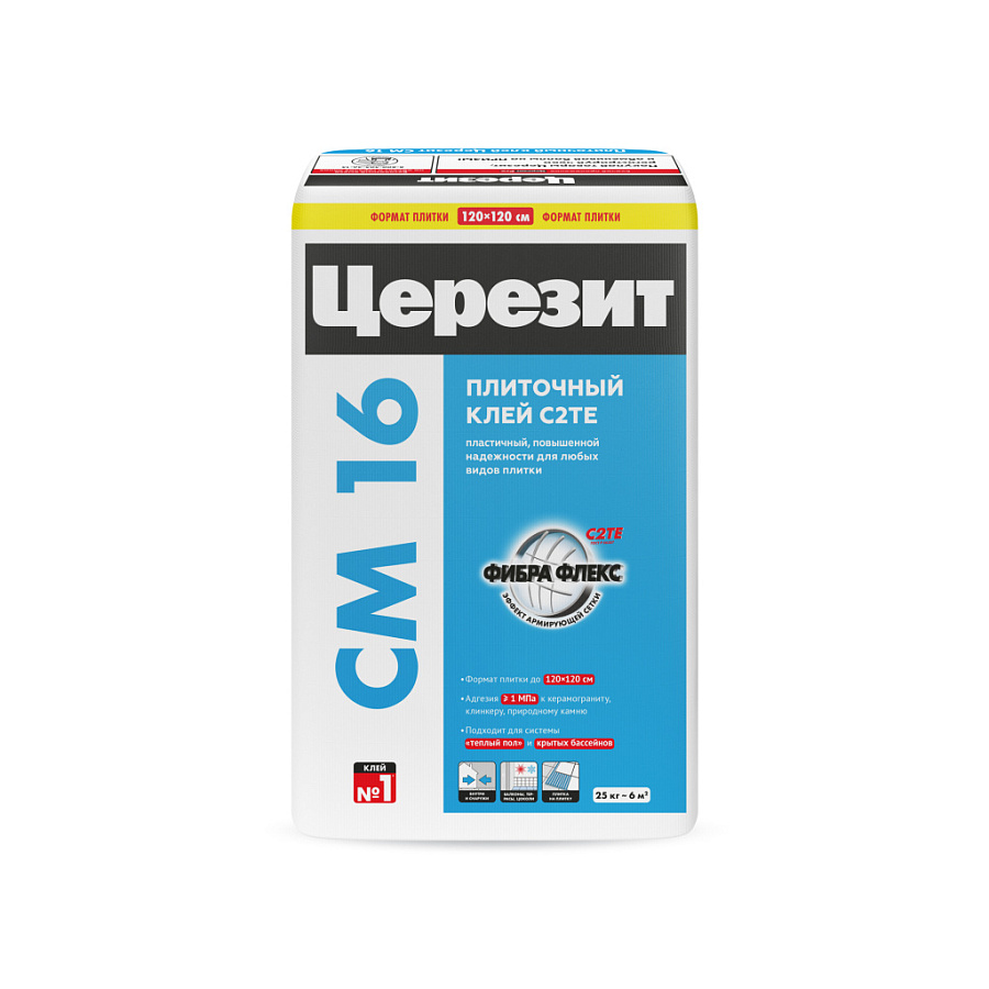Клей "Церезит" СМ16 для плитки, керамогранита и камня пластичный C2 TE 25кг1317215- купить в АПлайн