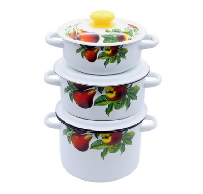 Набор кастрюль эмал. Дары лета 1,5л 2л 3,5л N30B62 112566