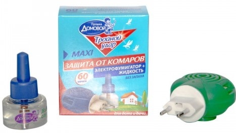 КОМПЛЕКТ ЖИДКОСТЬ 60 НОЧЕЙ + ФУМИГАТОР ДОМОВОЙ ПРОШКА "ТРОЙНОЙ УДАР"