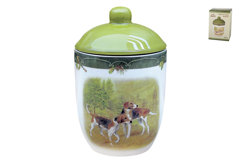 БАНКА Д/СЫП. ПРОД. КЕРАМ. ОХОТА ЗЕЛЕНАЯ 550МЛ HC331R-P01