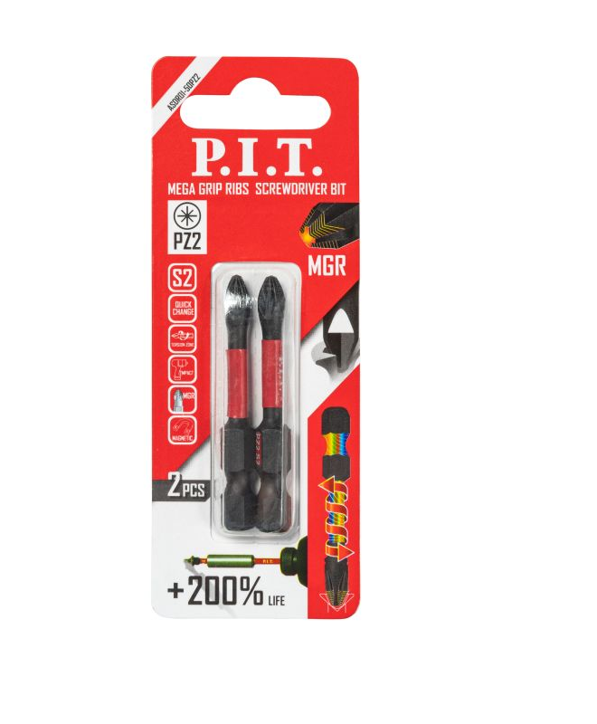 Бита PZ2 50мм 2шт IMPACT P.I.T ASDR01-50PZ2