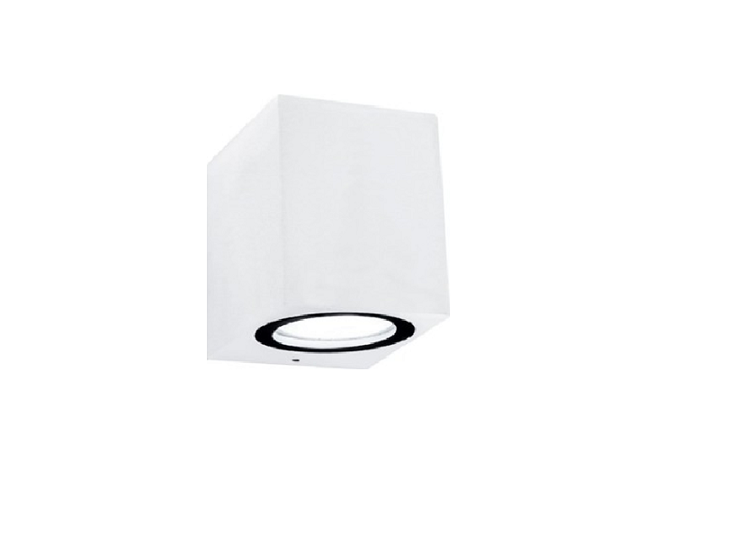 Светильник фасадный general 1хМR16 GU10 прозр.квадрат металл белый IP65 180х80 661125