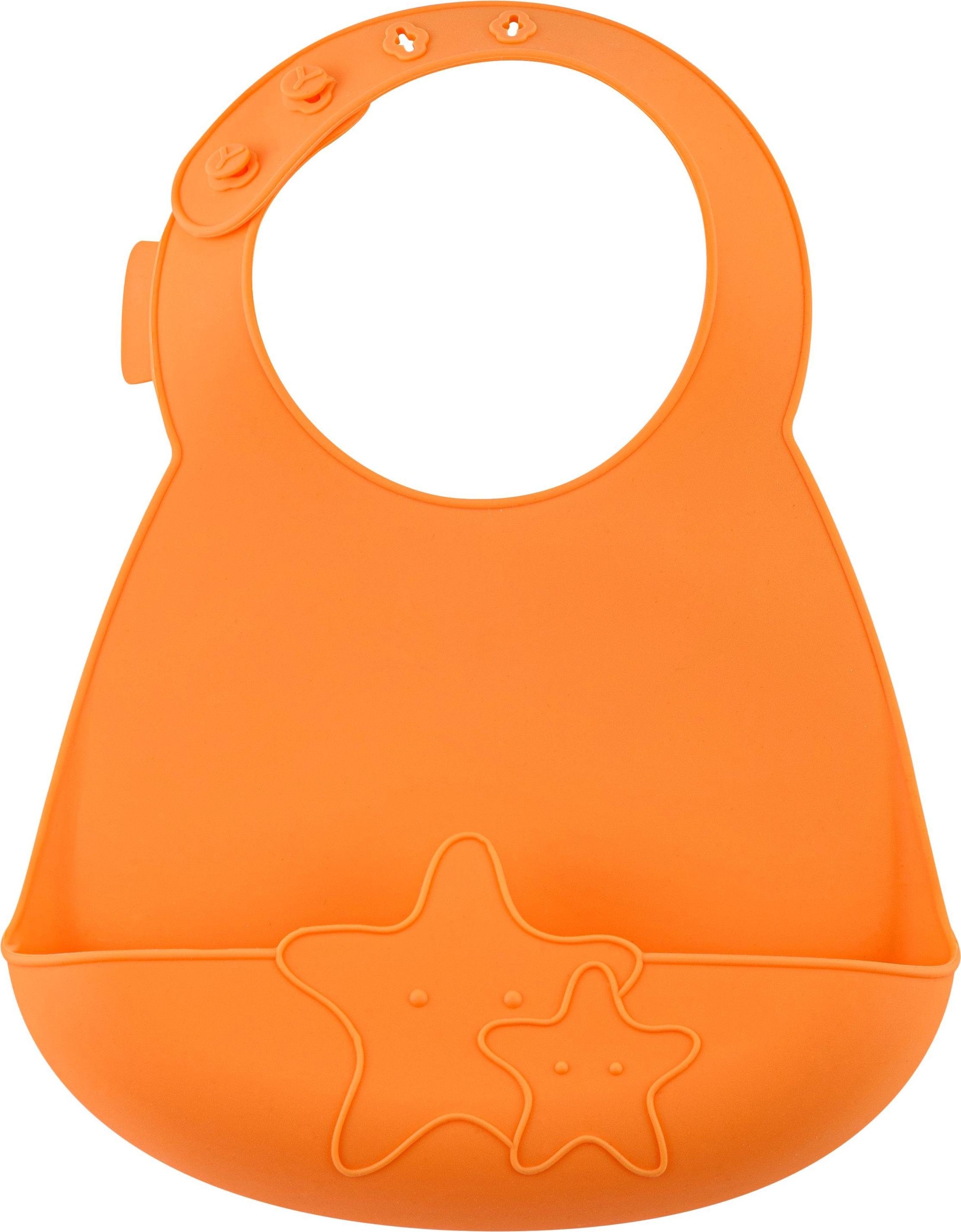 НАГРУДНИК СИЛИКОНОВЫЙ LALABABY PLAY WITH ME ОРАНЖЕВЫЙ LA1329МЗВ