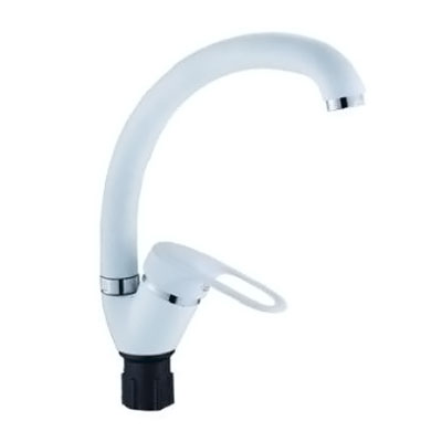 Смеситель для кухни АНТЕЙ Гранит белый с высоким изливом 5970257 