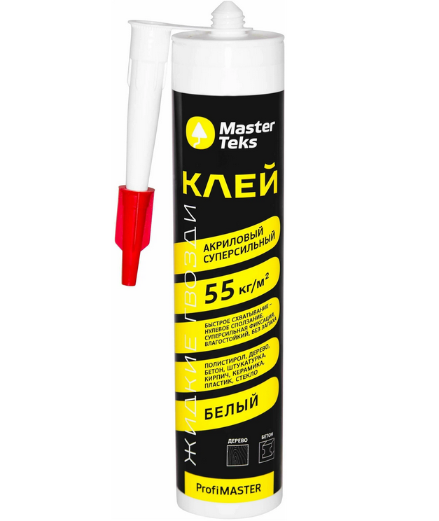 Клей монтажный акриловый MasterTeks PM суперсильный 55 кг/м2 Белый