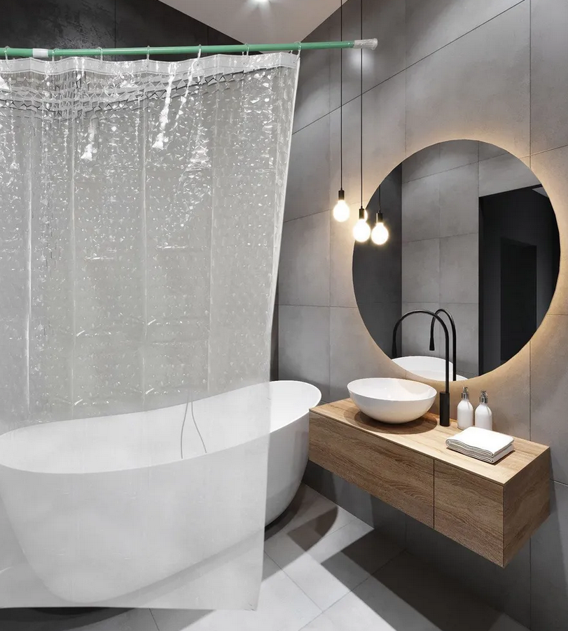 Штора для ванной комнаты SANTREK HOME "3D Водяной куб" 180х180 см PEVA 30001 (П216)