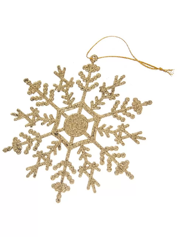 Набор елочных украшений пласт.Снежинки 3шт золото 12см SYLKL-4919155 317380 - SYLKL-4919155 317380 - купить в АПлайн