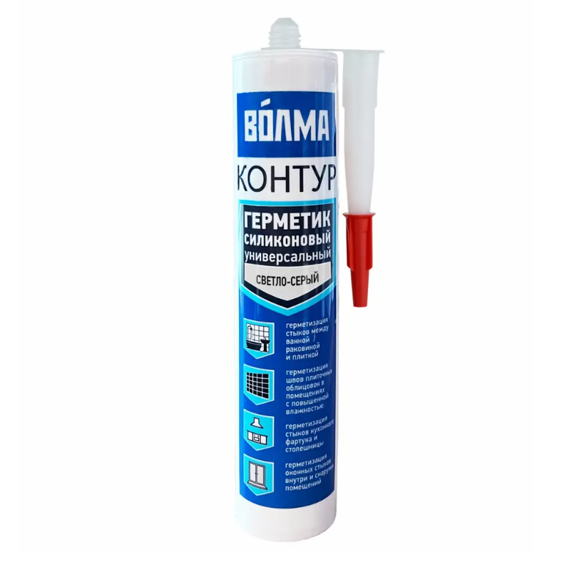 Герметик "Волма" Контур силиконовый универсальный светло-серый 290мл