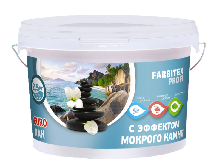 Лак акриловый с эффектом мокрого камня FARBITEX PROFI 5л4300011114- купить в АПлайн