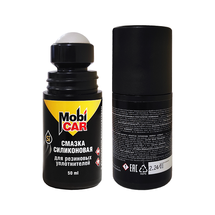 Смазка силиконовая MobiCar для резиновых уплотнителей с роликовым аппликатором 50мл