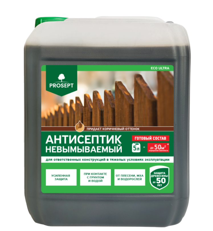 Антисептик PROSEPT ECO ULTRA невымываемый коричневый 5л062-5- купить в АПлайн