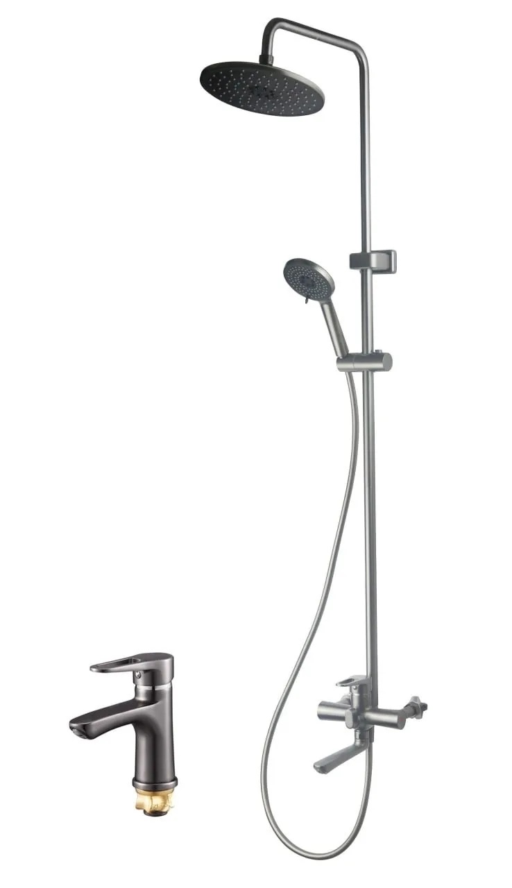 Комплект ZEGOR Душевая система + смеситель,черный матовый PUD-BOX-MGPUD-BOX-MG- купить в АПлайн