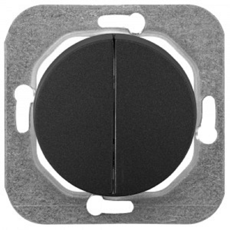 Выключатель "Ретро Прованс" 2 СП черный графит круглый механизм Bylectrica С510-3302 (750)