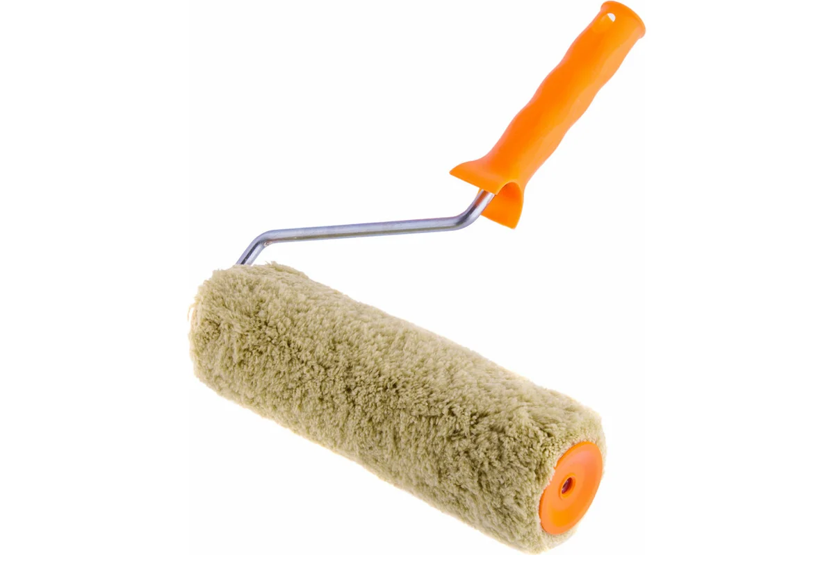 Валик с ручкой Фасадный Сибртех 250мм, полиакрил, полиэстер, ворс 18мм, d=48мм, бюгель 8мм, 80175