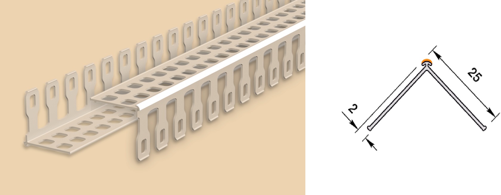ЕвроУгол штукатурный арочный 2мм 2,5м