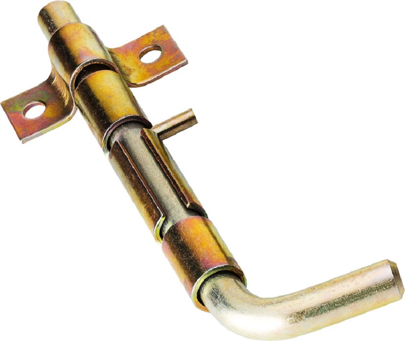 Задвижка Секрет ЗД-08 120мм под сварку круглый Г-образный ригель цинк