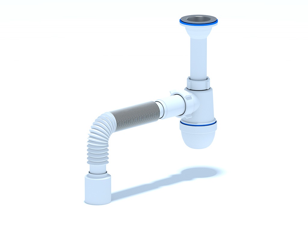 Сифон для раковины АНИ Пласт белый 1 1/2х40 с литым выпуском, с гибкой трубой 40х50 С5010505279- купить в АПлайн