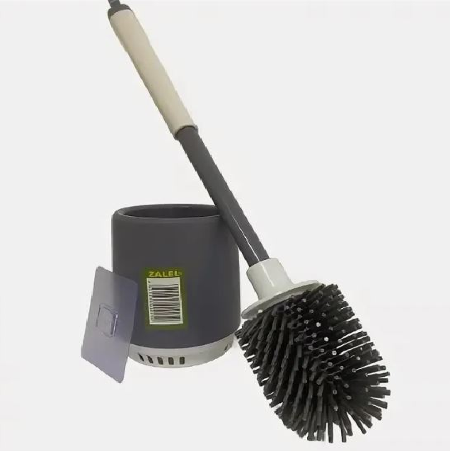 Ерш для унитаза сантехнический круглый с силиконовой щеткой на липучке ZALEL HD5611 1/12