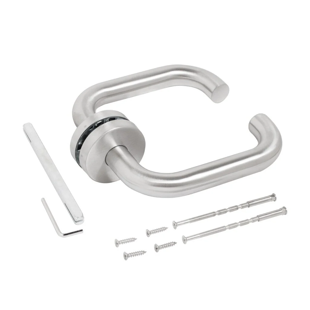 Ручка дверная на розетке СТАНДАРТ INOX 0203 SS (35-70) (овал) нержавеющая сталь