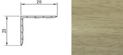 Порог-угол 1,0м 20х20мм У6.104, Орех серый