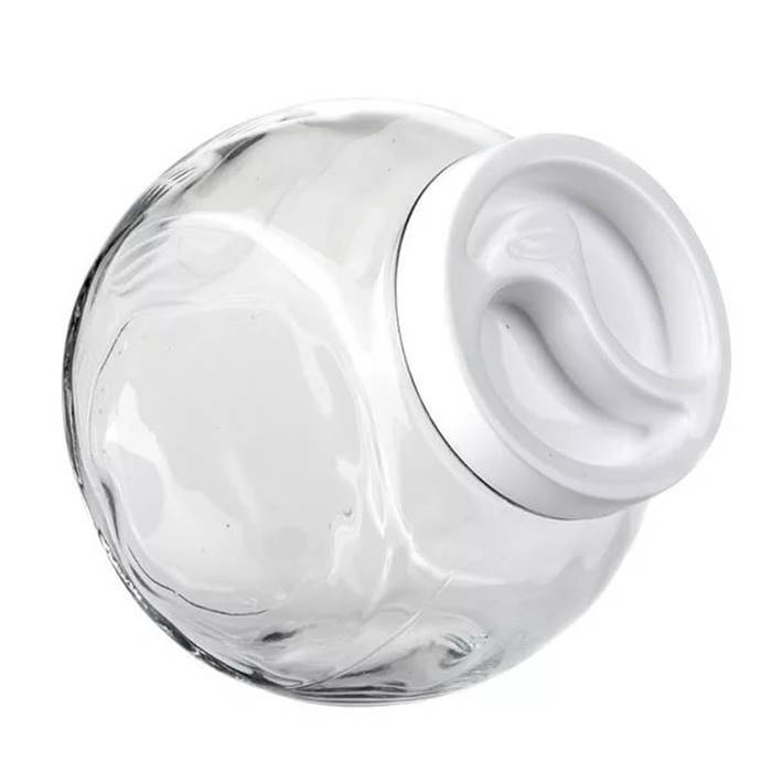 БАНКА СТЕКЛ. С БЕЛОЙ ПЛАСТ.КРЫШКОЙ БЕЛЛА 1700МЛ / 43894SLB/