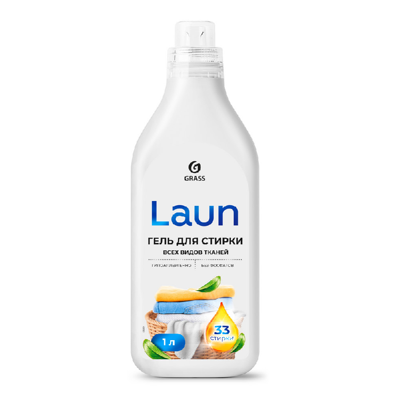 Гель для стирки всех видов тканей Laun GRASS 1л 126121126121- купить в АПлайн