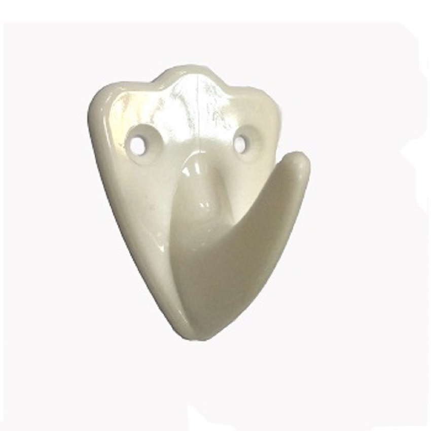 Крючок-вешалка 1-рожковый пластик белый Пласмаз-ц