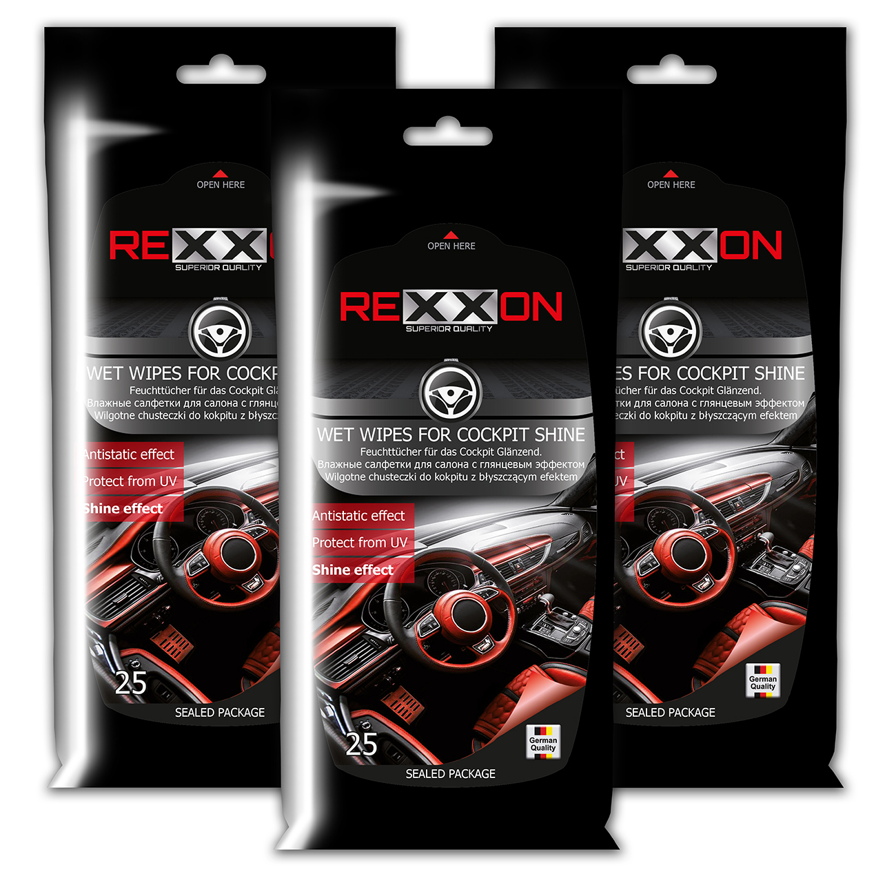 Салфетки REXXON для салона глянец 25шт