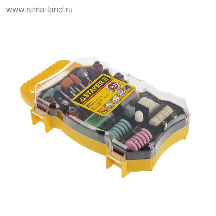 НАБОР STAYER "MASTER":МИНИ НАСАДКИ ДЛЯ ГРАВИРОВАЛЬНЫХ МАШИН 82 ПРЕДМЕТА КЕЙС