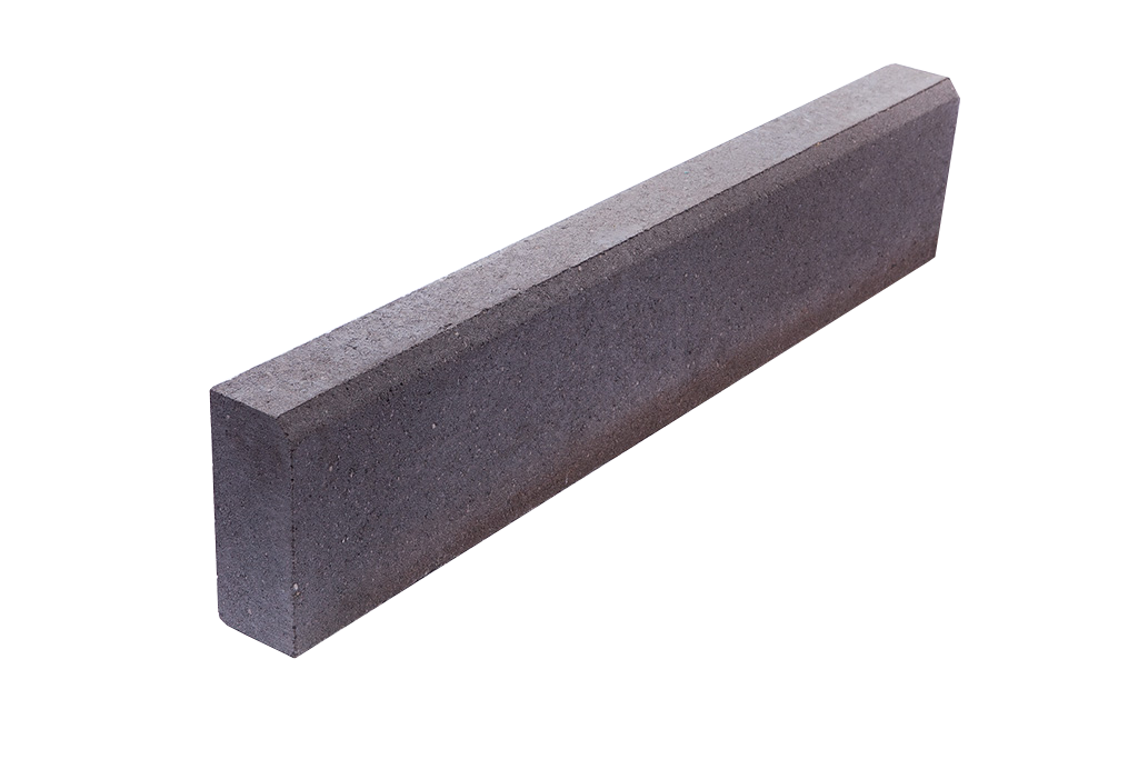 Камень бортовой тротуарный БР 100х20х8см серый 