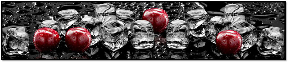 Панель-фартук Лед и вишня фотопечать Ф-155/673 600х3000мм