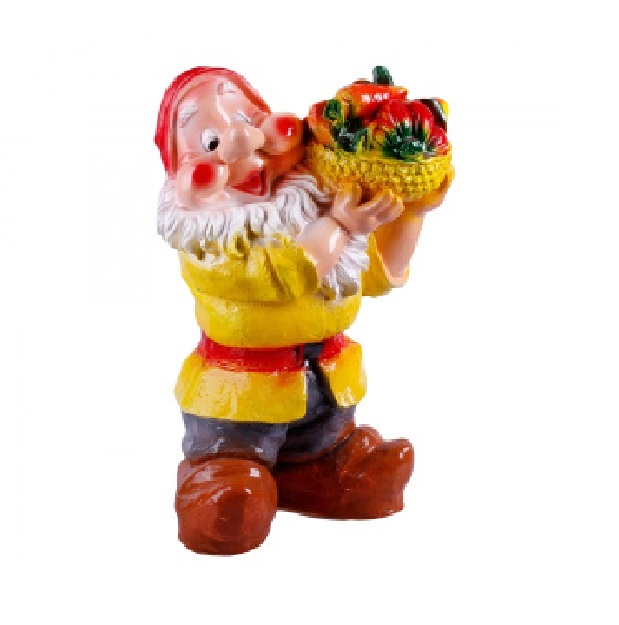 Фигура садовая гипс Гном с овощами 370х230мм арт.123