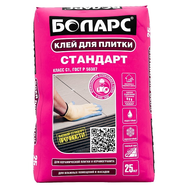 Клей "Боларс" Стандарт для плитки и керамогранита 25кг