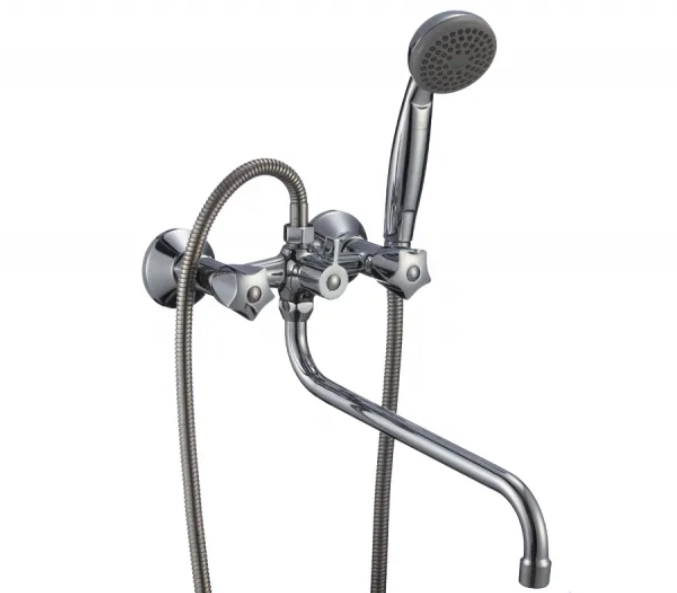 Смеситель для ванны КАЗАНЬ двуручный с длинным изливом КС 87063