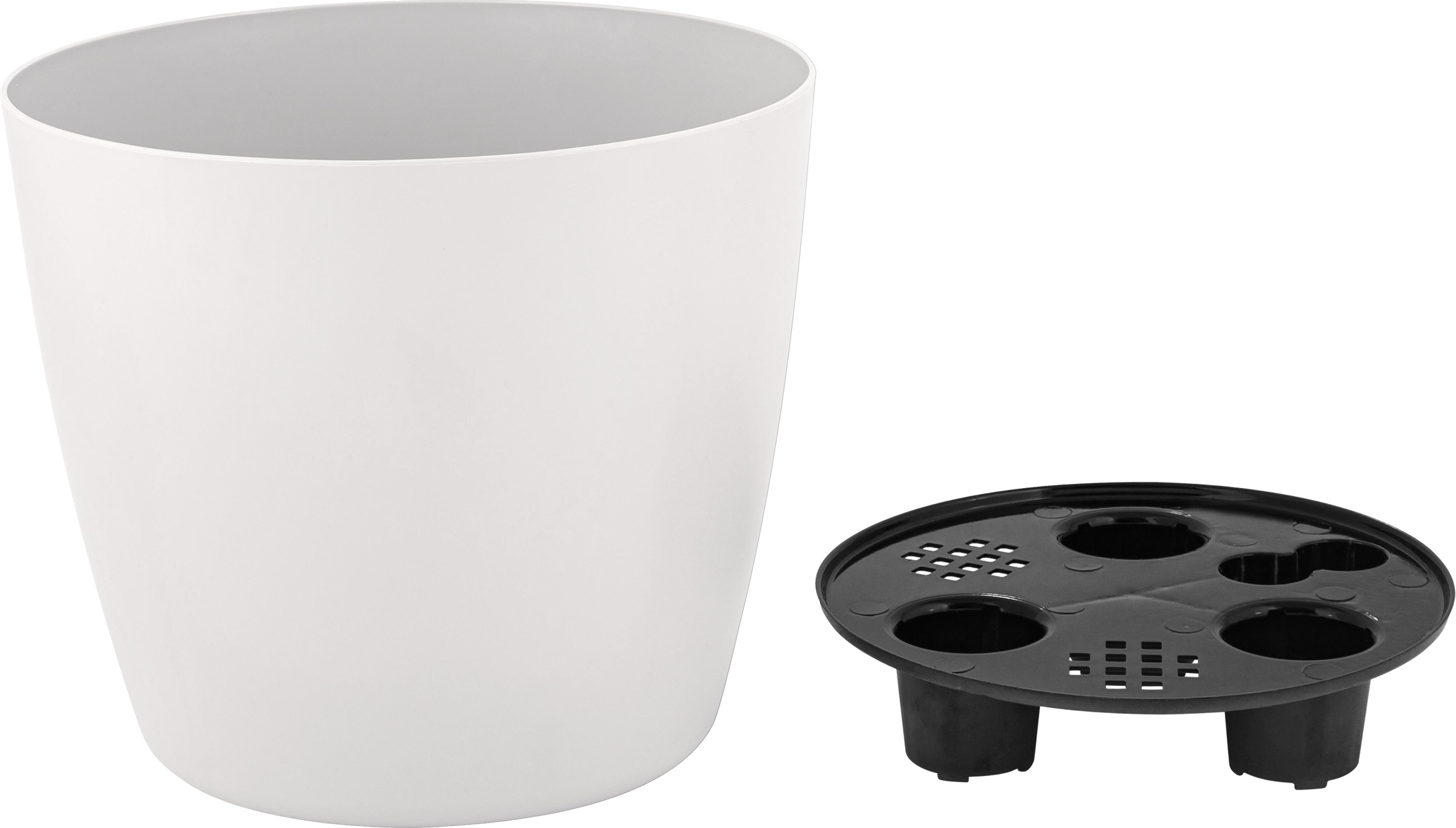Горшок InGreen Vienna 160мм 2л с дренажной вставкой круглый белоснежный жасмин IG680010048IG680010048- купить в АПлайн