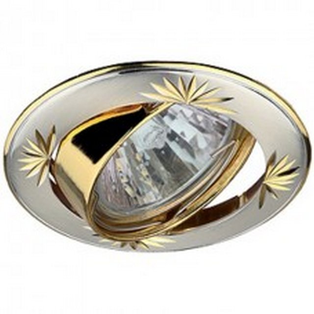 Светильник встр. GU5.3 "Эра" KL3А SS/G MR1612V/220V 50W сатин серебро/золото /558/