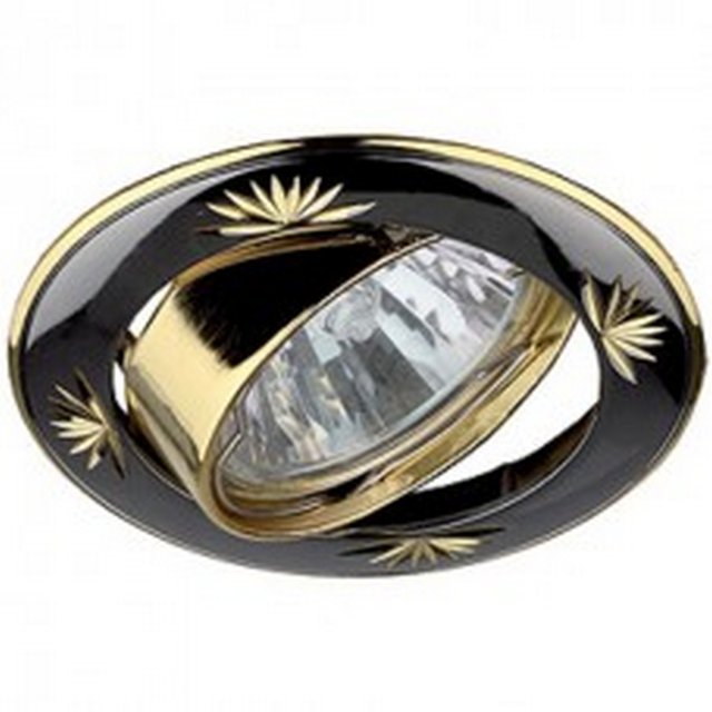 СВЕТИЛЬНИК "ЭРА" KL3А GU/G MR1612V/220V 50W ЧЕРНЫЙ МЕТАЛЛ/ЗОЛОТО /565/