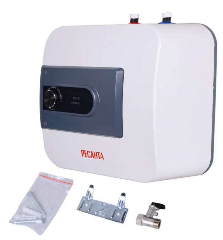 Водонагреватель "РЕСАНТА" накопительный под мойку 15 л 1.5к ВтВН-15В (бак эмалир.) 74/5/6 /694/