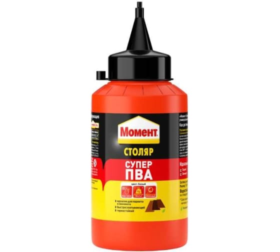 Клей ПВА МОМЕНТ СТОЛЯР SUPER PVA  класс "Д2" 250гр /1568047/****