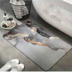 Коврик для ванной комнаты "GRAILY" диатомитовый влаговпитывающий 40*60 см GR-4060-01d