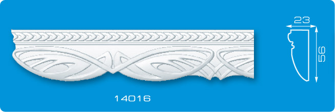 Плинтус потолочный инжекционный "Лагом" №14016 1,3м DISN-1140016-WH-0050